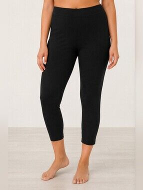 Soft Surroundings Women PXL Black Pull On Leggings Stretch Crop Pants Plus Size.